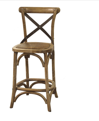 Cross Back Bar or Counter Stool