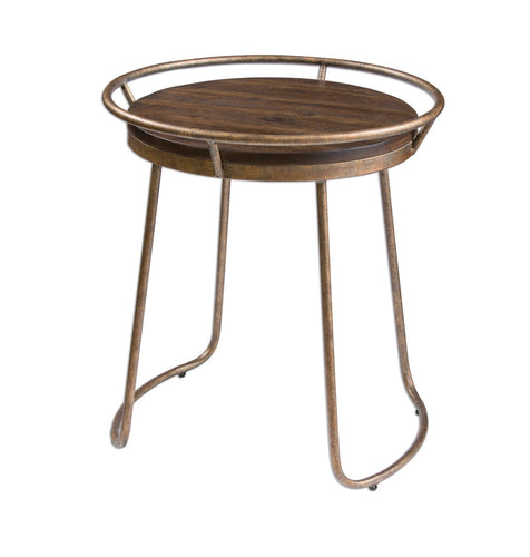 Iron/Wood Side Table